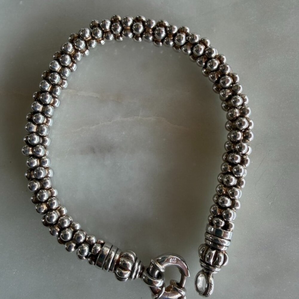 LAGOS Caviar Sterling Silver Beaded Bracelet 925 Medium 7"